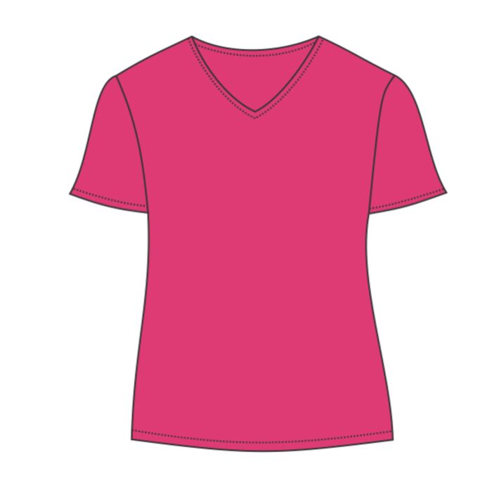 Ladies' Lightweight Striped V-Neck Tee Thumbnail