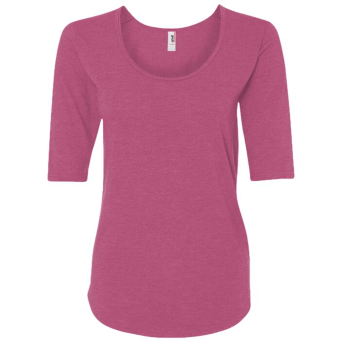 Ladies' Tri-Blend Deep Scoop 1/2-Sleeve Tee Thumbnail