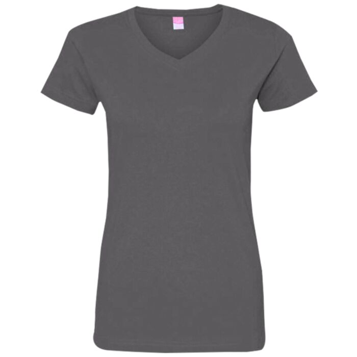 LA T Ladies V-Neck Longer Length T-Shirt Thumbnail