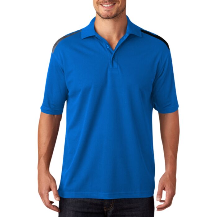 UltraClub&reg; Adult Cool & Dry 2-Tone Mesh Piqué Polo Thumbnail
