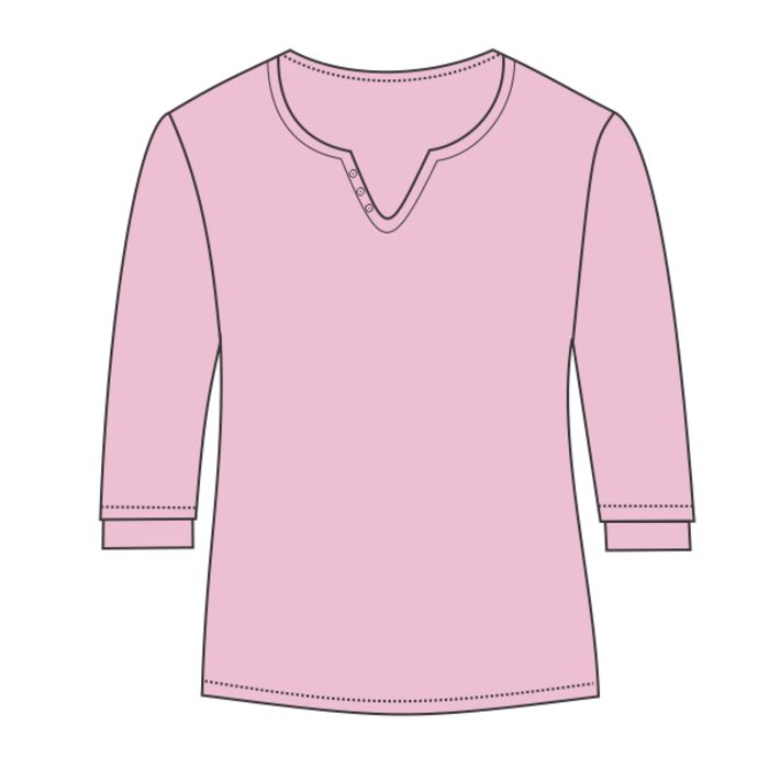 Ladies' Hailey 3/4-Sleeve Henley Thumbnail