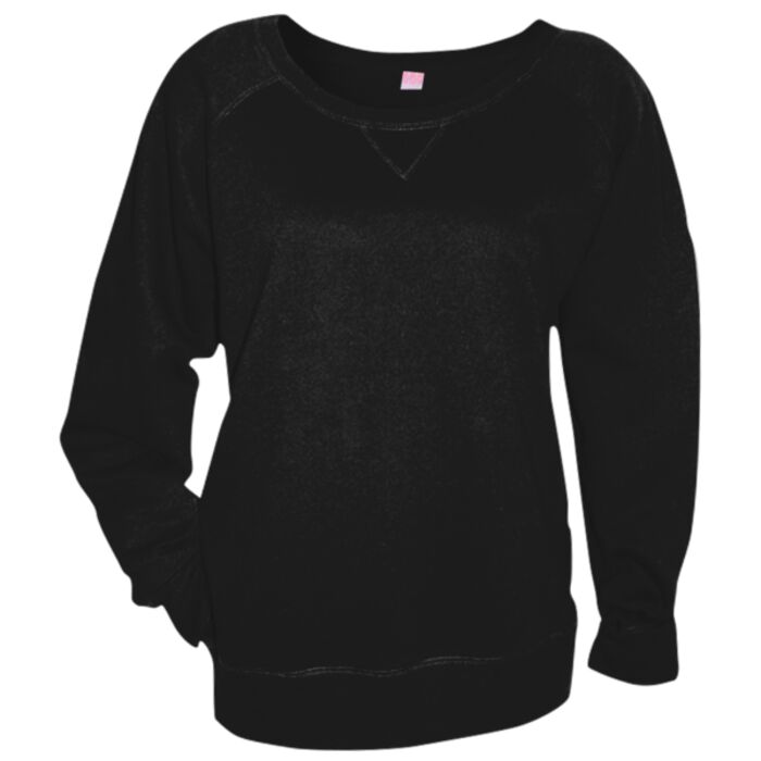 LA T Ladies Lightweight French Terry Slouchy Pullover Thumbnail