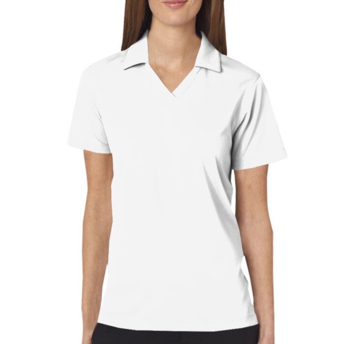UltraClub&reg; Ladies' Platinum Performance Jacquard Polo with TempControl Technology Thumbnail