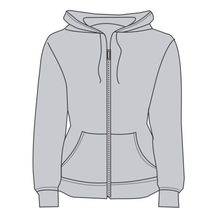 J.America Ladies' Glitter French Terry Contrast Full-Zip Hooded Fleece Thumbnail