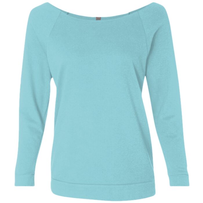 Women's Terry Raw Edge Three-Quarter Sleeve Raglan Thumbnail