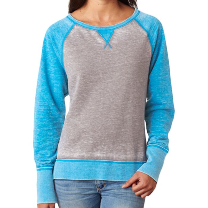 J.America Ladies' Zen Contrast Crew Thumbnail