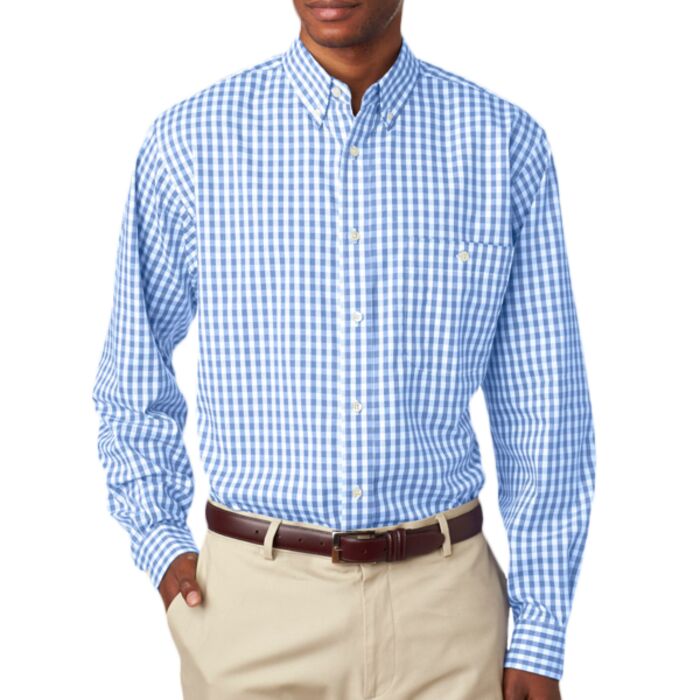 UltraClub Men's Medium-Check Woven Thumbnail