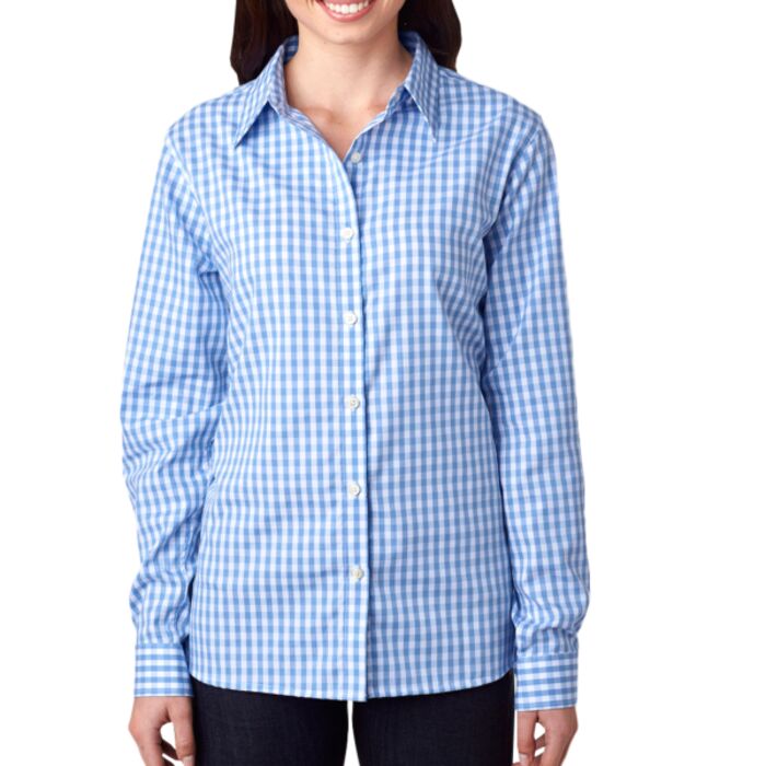 UltraClub Ladies' Medium-Check Woven Thumbnail