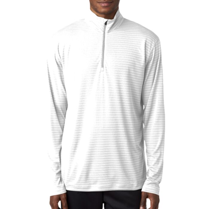 UltraClub Adult Striped 1/4-Zip Pullover Thumbnail