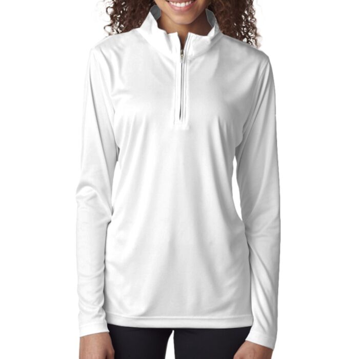 UltraClub&reg; Ladies' Cool & Dry Sport Performance Interlock 1/4-Zip Pullover Thumbnail