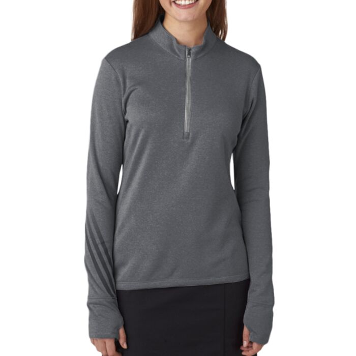 Ladies' Heather 3-Stripes 1/4-Zip Fleece Thumbnail