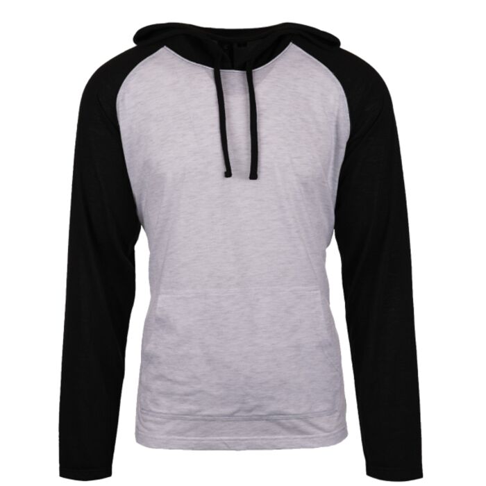 Adult Raglan Sleeve Striped Jersey Hooded T-Shirt Thumbnail