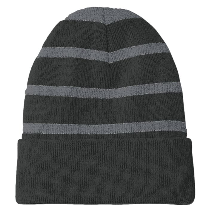 Striped Beanie with Solid Band Thumbnail