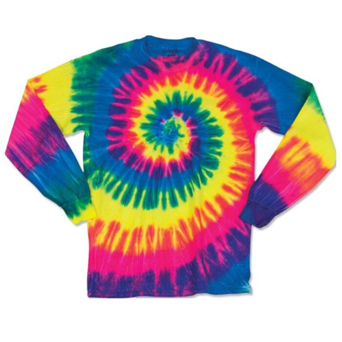 Youth Multi-Color Spiral Tie-Dyed Long Sleeve Thumbnail