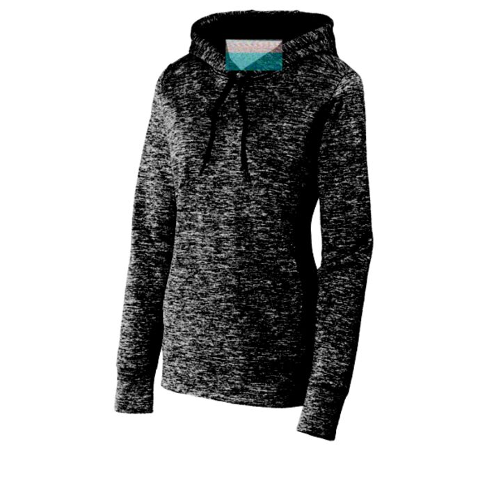 Ladies PosiCharge ® Electric Heather Fleece Hooded Pullover Thumbnail